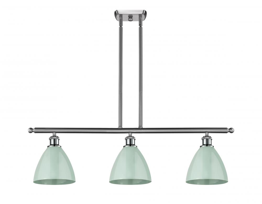 Plymouth - 3 Light - 36 inch - Brushed Satin Nickel - Stem hung - Island Light