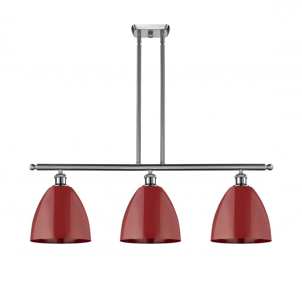 Plymouth - 3 Light - 36 inch - Brushed Satin Nickel - Stem hung - Island Light