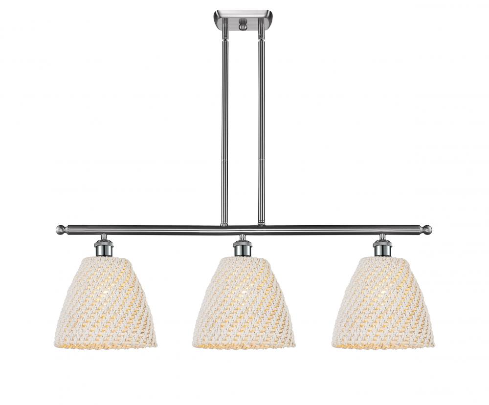 Bristol Natural - 3 Light - 36 inch - Brushed Satin Nickel - Stem Hung - Island Light