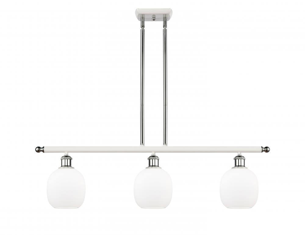 Belfast - 3 Light - 36 inch - White Polished Chrome - Stem hung - Island Light