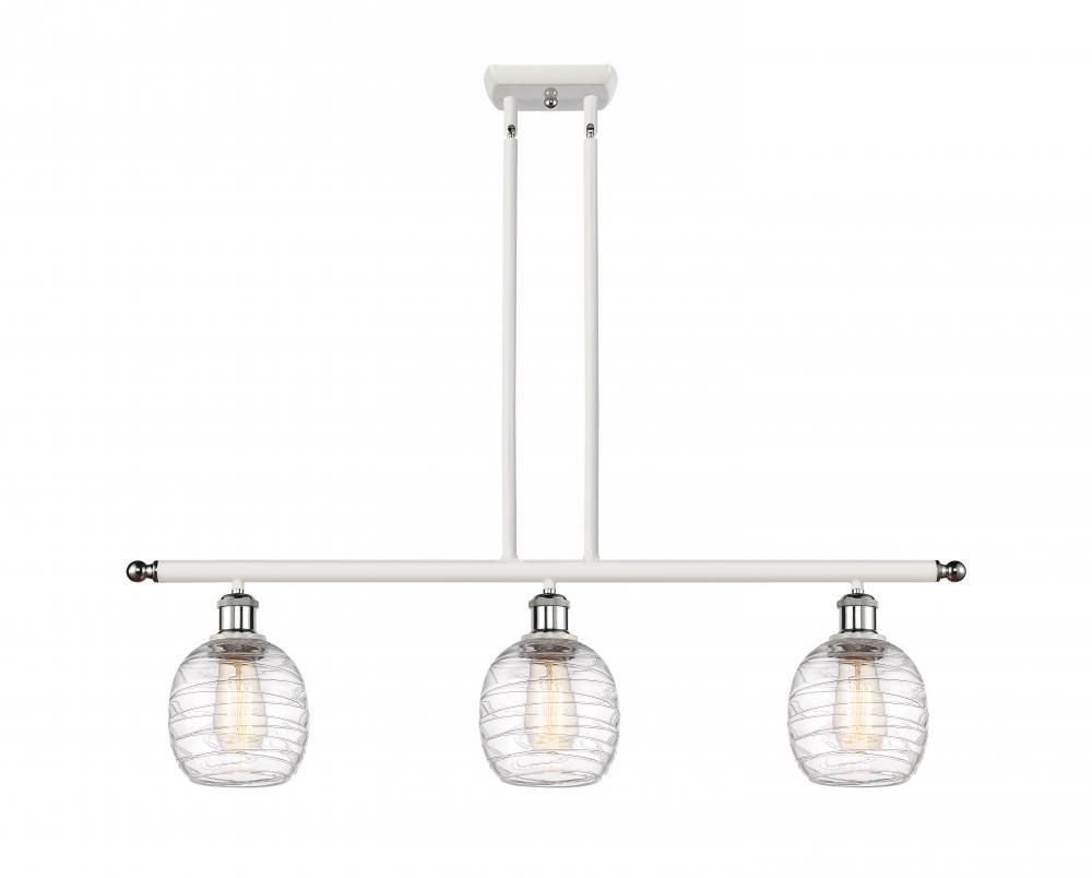 Belfast - 3 Light - 36 inch - White Polished Chrome - Stem hung - Island Light