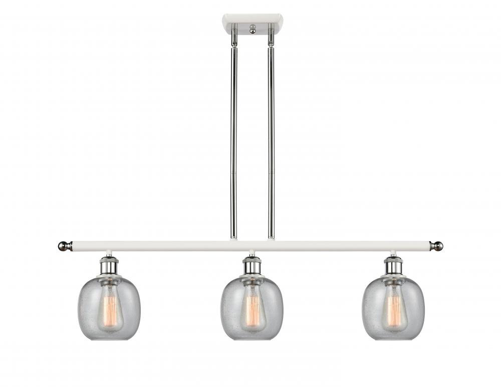 Belfast - 3 Light - 36 inch - White Polished Chrome - Stem hung - Island Light