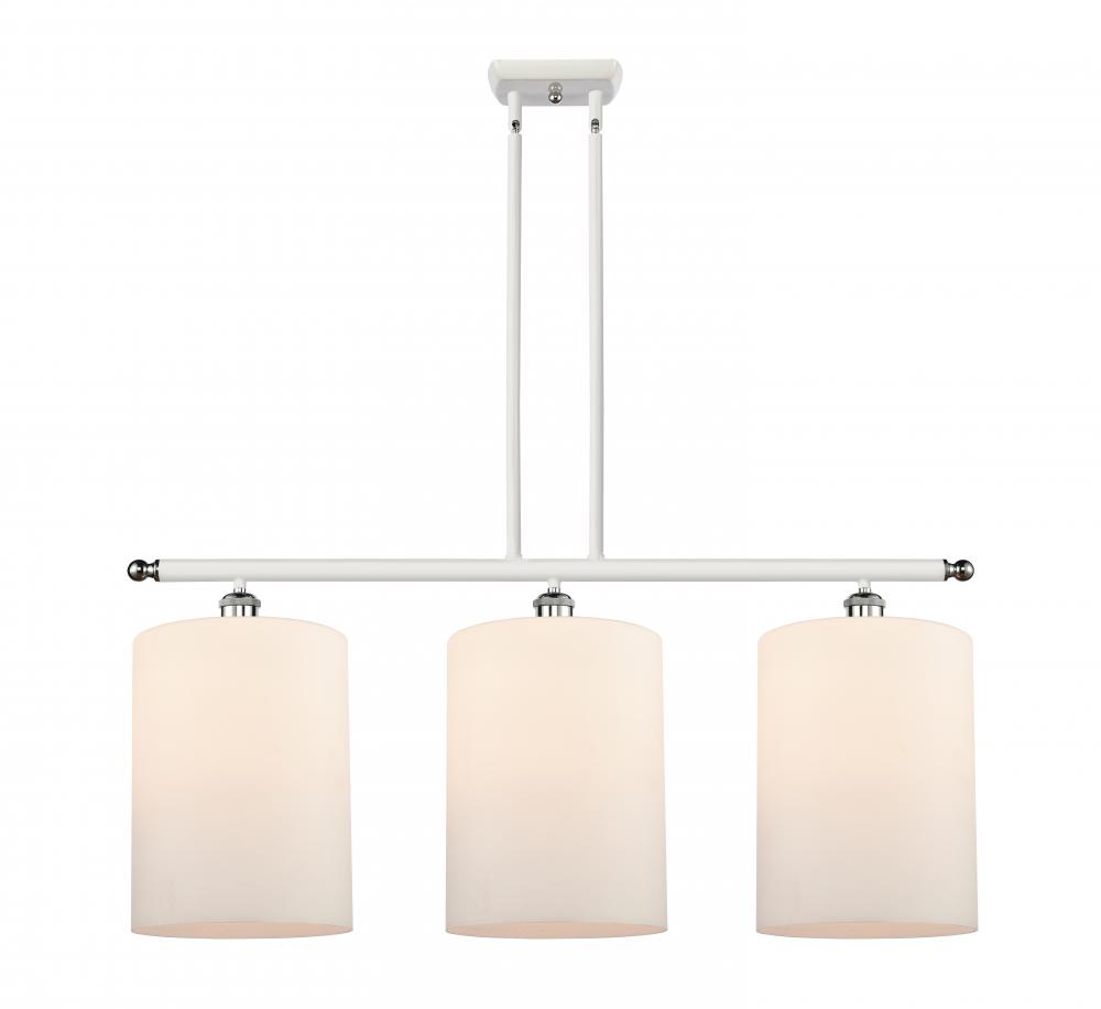 Cobbleskill - 3 Light - 36 inch - White Polished Chrome - Stem hung - Island Light