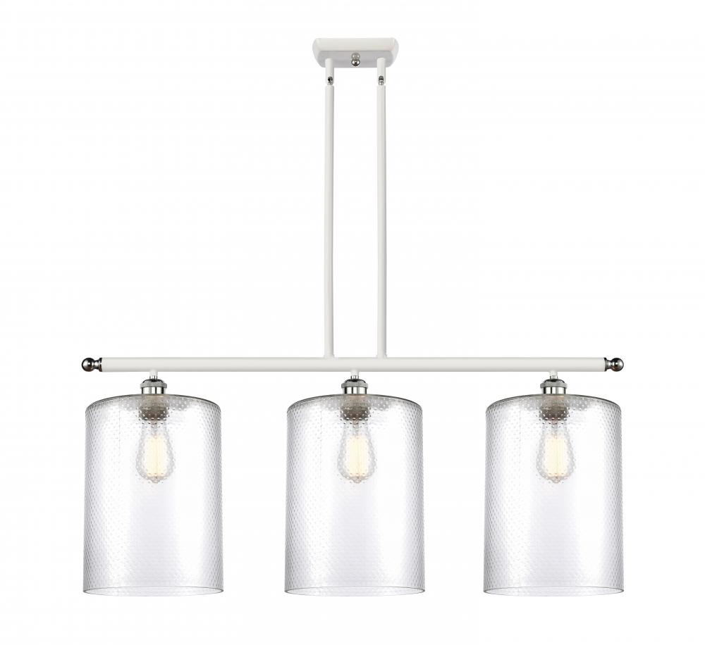 Cobbleskill - 3 Light - 36 inch - White Polished Chrome - Stem hung - Island Light