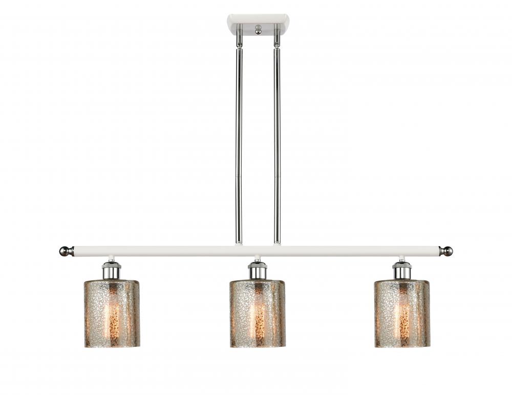 Cobbleskill - 3 Light - 36 inch - White Polished Chrome - Stem hung - Island Light