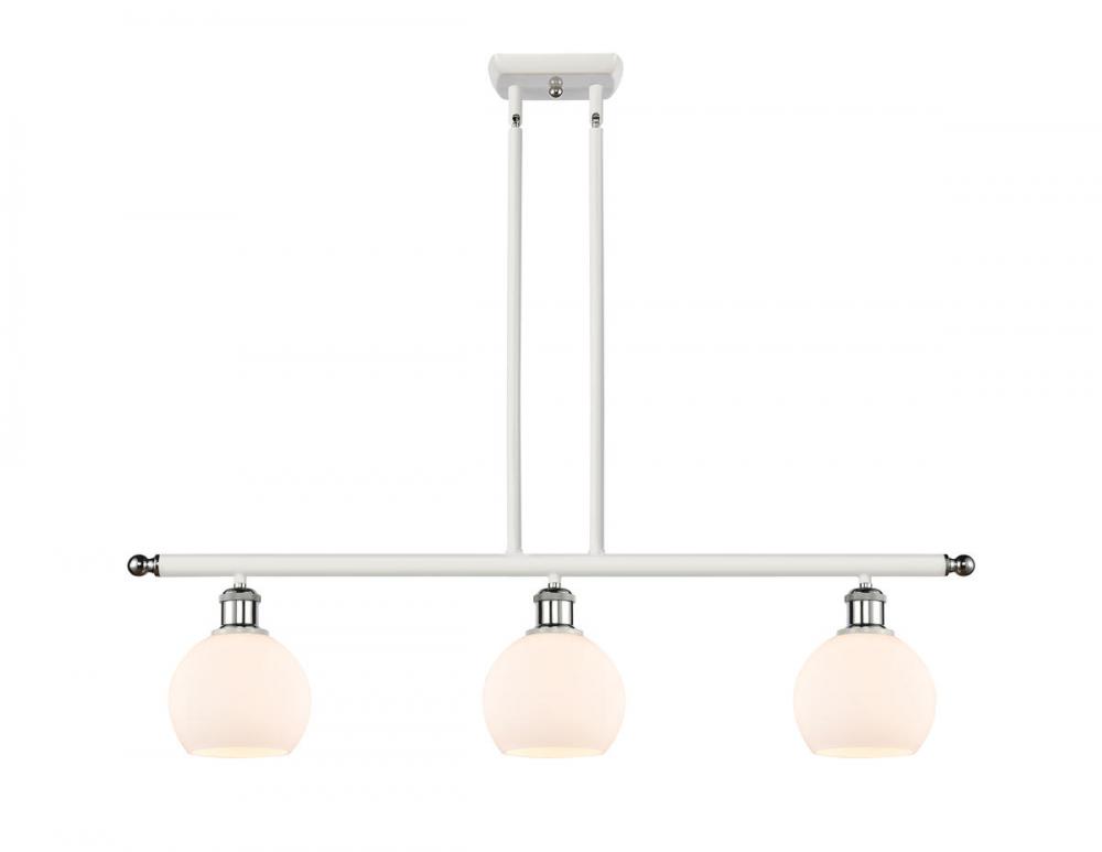 Athens - 3 Light - 36 inch - White Polished Chrome - Stem hung - Island Light