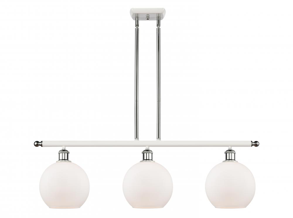 Athens - 3 Light - 36 inch - White Polished Chrome - Stem hung - Island Light