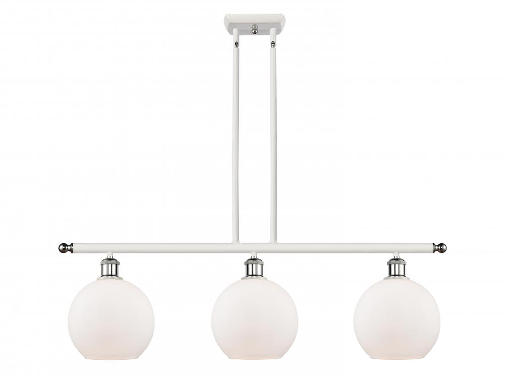 Athens - 3 Light - 36 inch - White Polished Chrome - Stem hung - Island Light