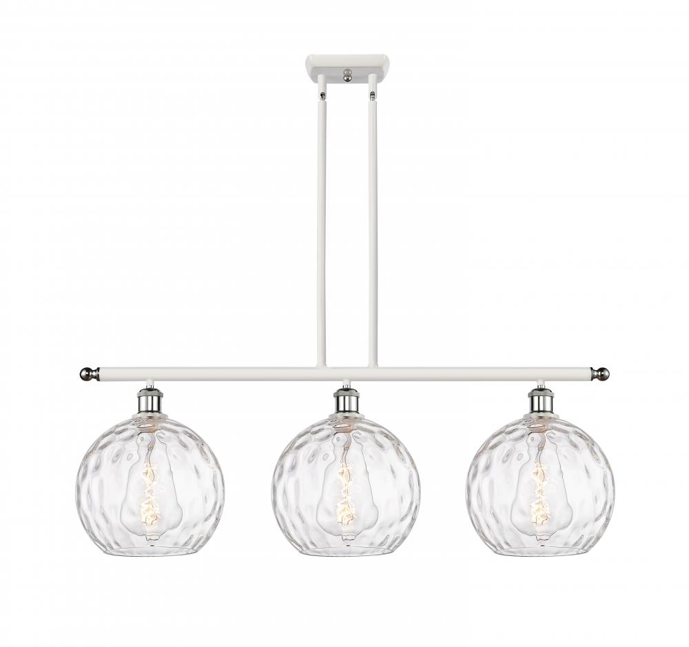 Athens Water Glass - 3 Light - 37 inch - White Polished Chrome - Stem hung - Island Light