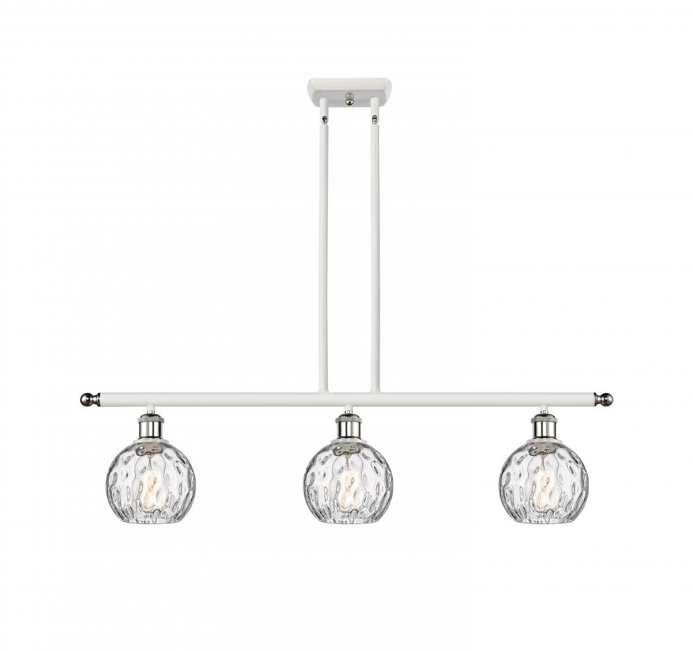 Athens Water Glass - 3 Light - 36 inch - White Polished Chrome - Stem hung - Island Light