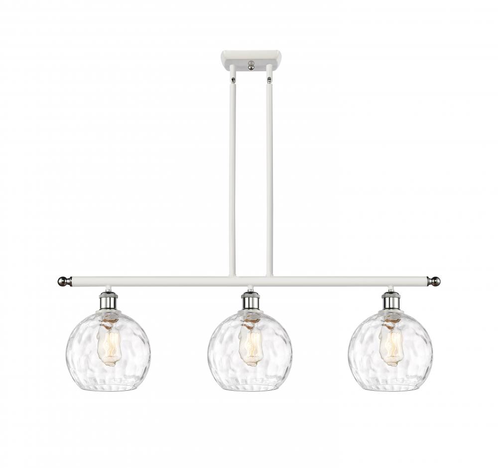 Athens Water Glass - 3 Light - 36 inch - White Polished Chrome - Stem hung - Island Light