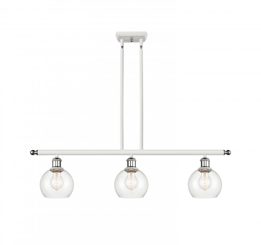 Athens - 3 Light - 36 inch - White Polished Chrome - Stem hung - Island Light