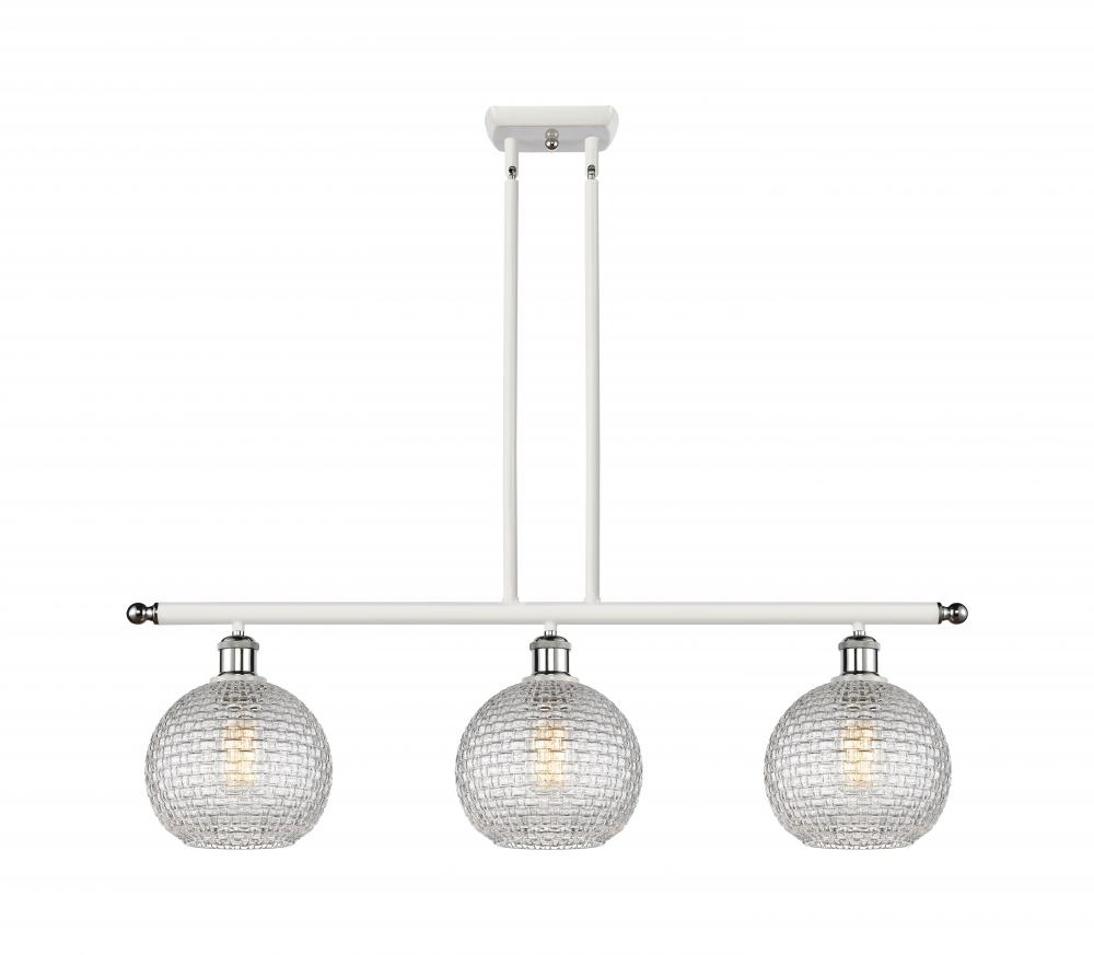 Athens - 3 Light - 36 inch - White Polished Chrome - Stem hung - Island Light