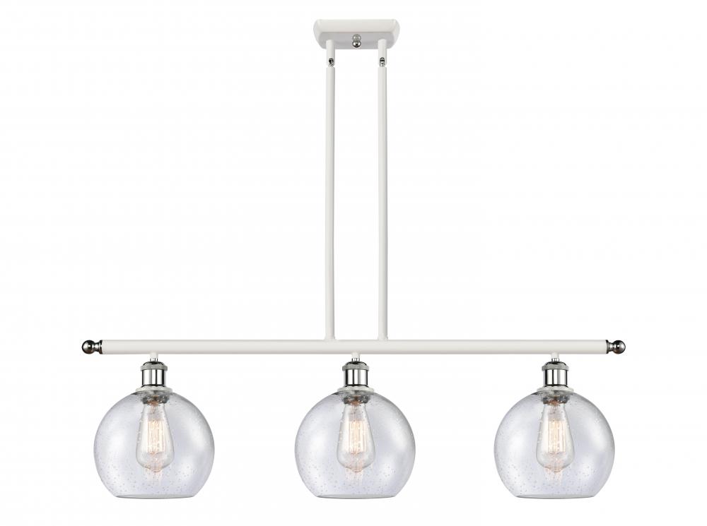 Athens - 3 Light - 36 inch - White Polished Chrome - Stem hung - Island Light