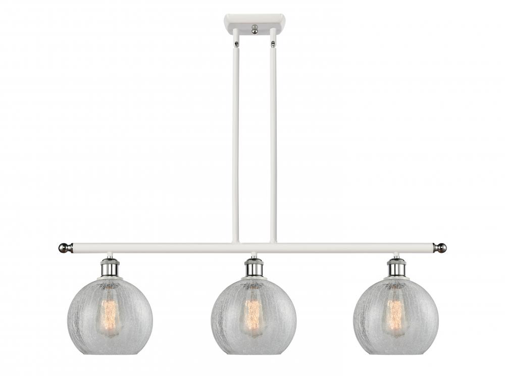 Athens - 3 Light - 36 inch - White Polished Chrome - Stem hung - Island Light