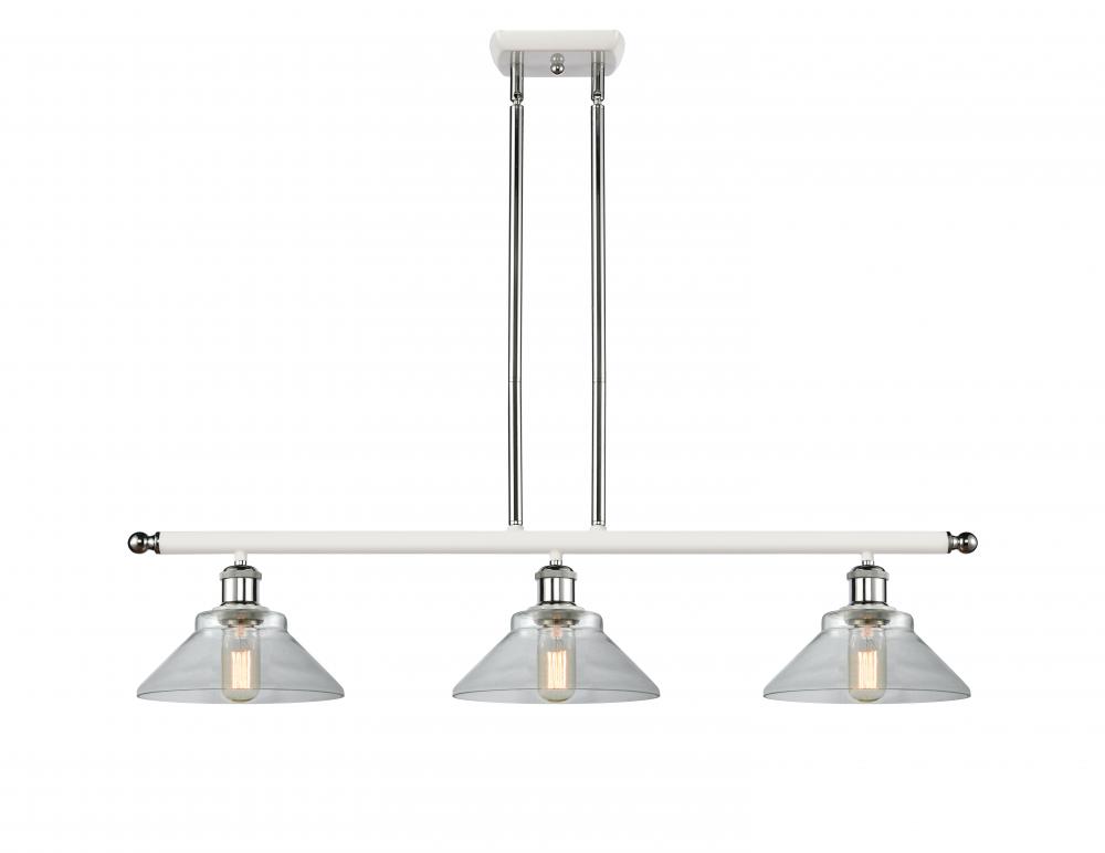 Orwell - 3 Light - 36 inch - White Polished Chrome - Stem hung - Island Light