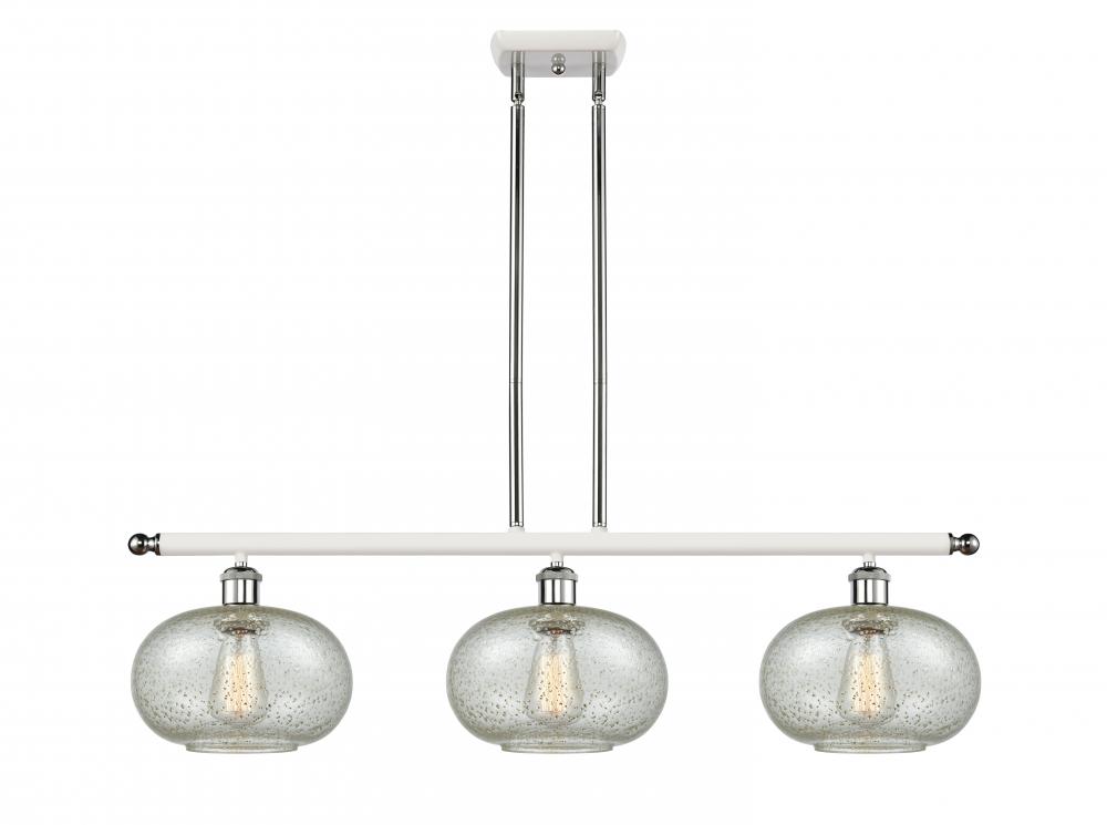 Gorham - 3 Light - 36 inch - White Polished Chrome - Stem hung - Island Light