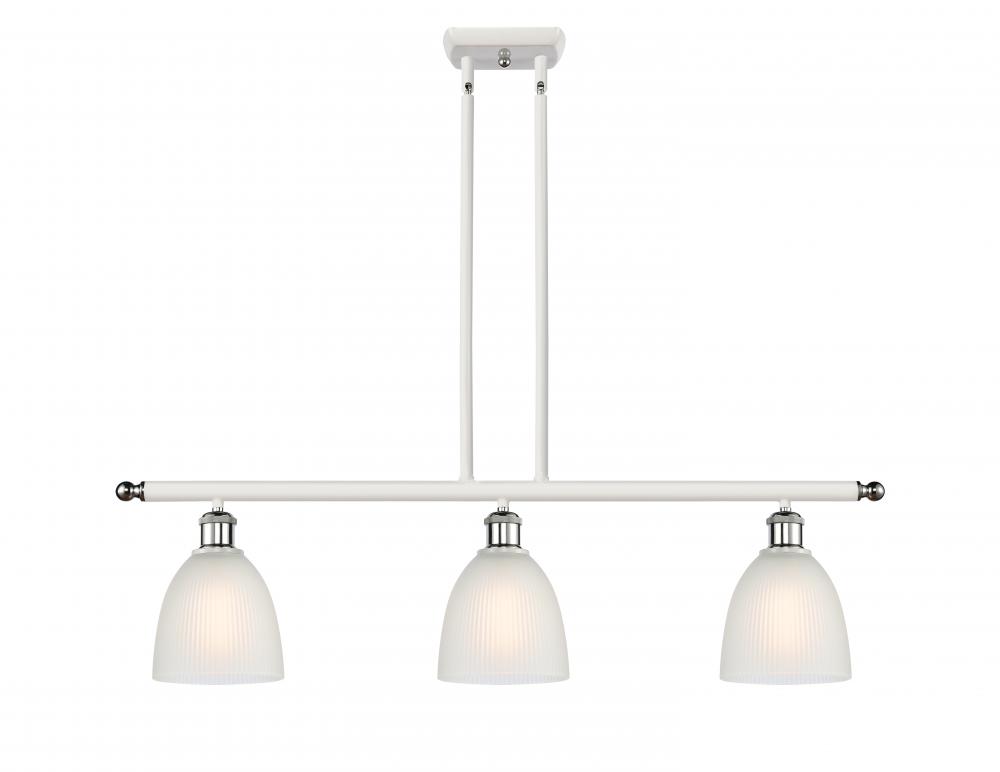 Castile - 3 Light - 36 inch - White Polished Chrome - Stem hung - Island Light