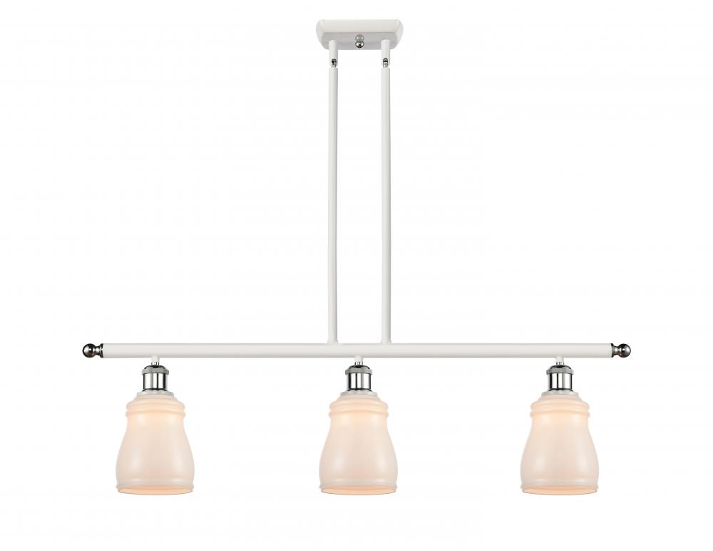 Ellery - 3 Light - 36 inch - White Polished Chrome - Stem hung - Island Light