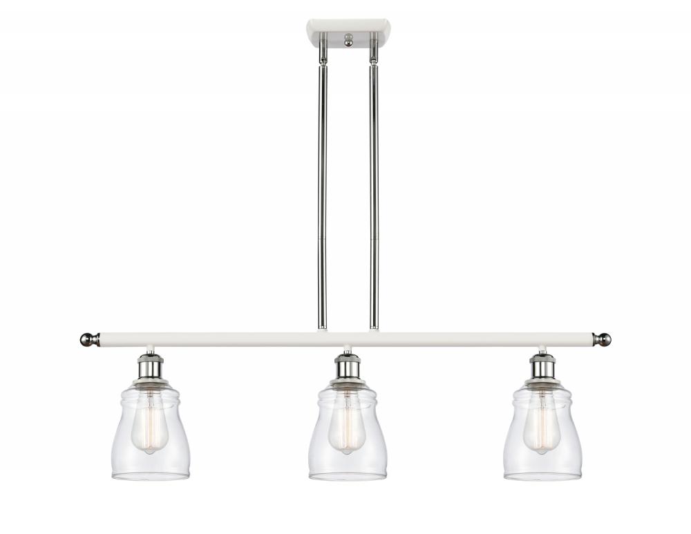 Ellery - 3 Light - 36 inch - White Polished Chrome - Stem hung - Island Light