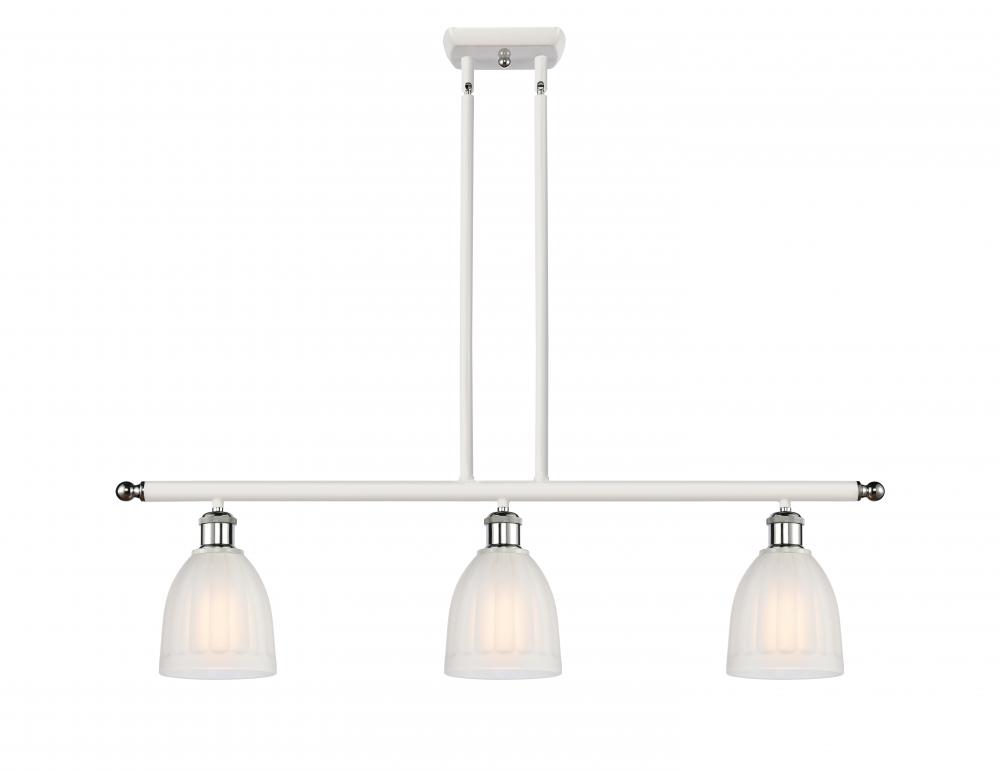 Brookfield - 3 Light - 36 inch - White Polished Chrome - Stem hung - Island Light
