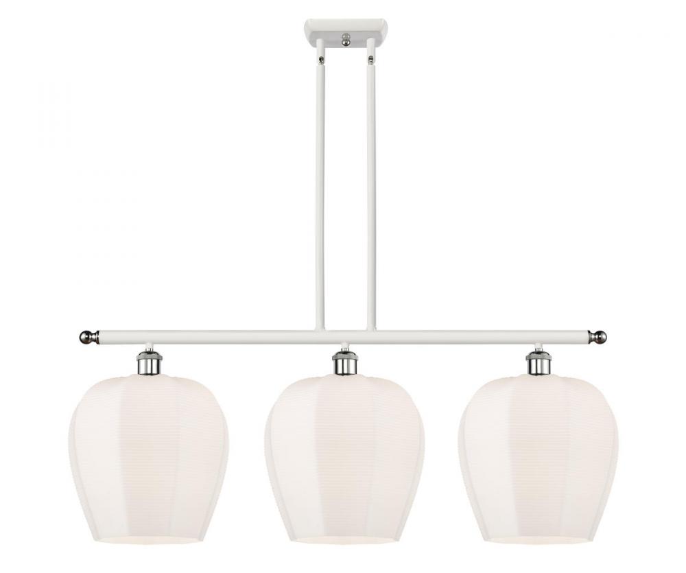 Norfolk - 3 Light - 38 inch - White Polished Chrome - Stem hung - Island Light