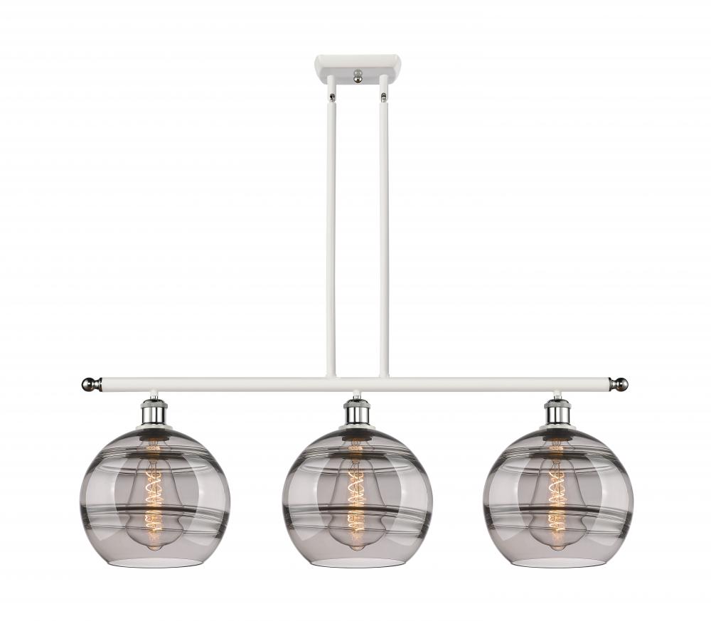 Rochester - 3 Light - 37 inch - White Polished Chrome - Stem hung - Island Light