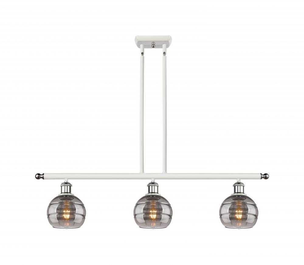 Rochester - 3 Light - 36 inch - White Polished Chrome - Stem hung - Island Light