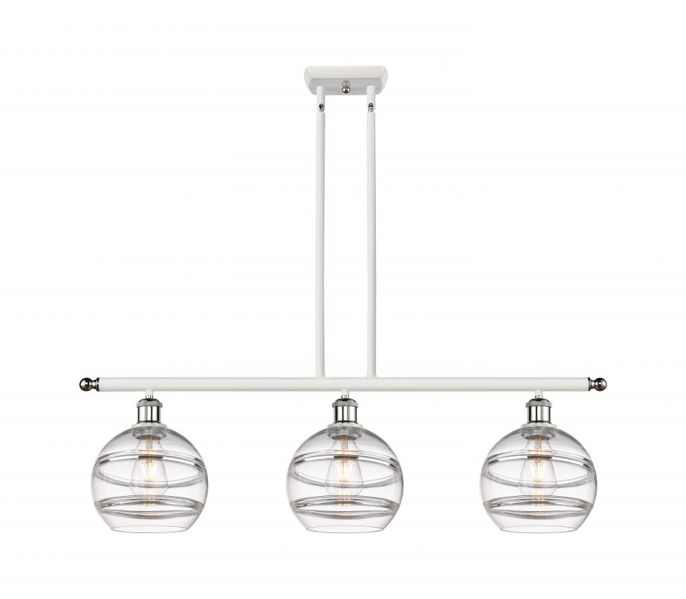 Rochester - 3 Light - 36 inch - White Polished Chrome - Stem hung - Island Light