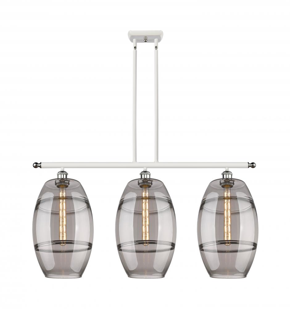 Vaz - 3 Light - 37 inch - White Polished Chrome - Stem hung - Island Light