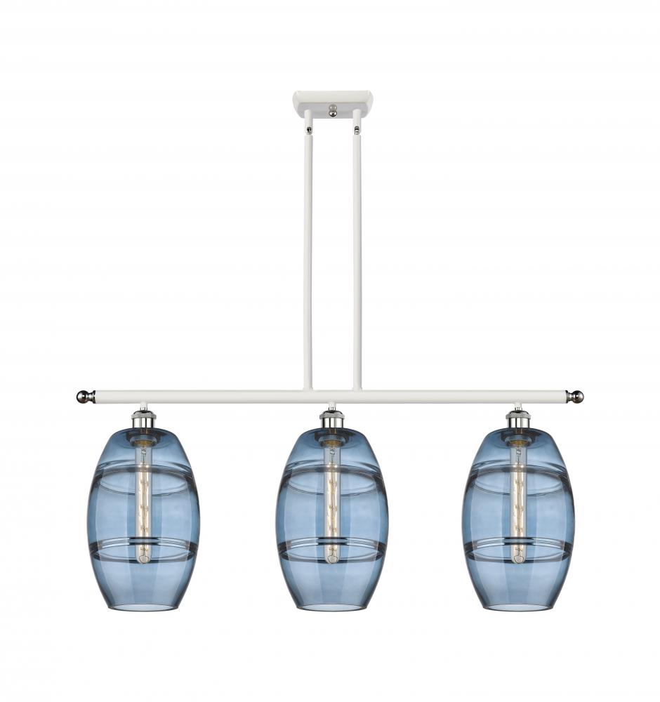 Vaz - 3 Light - 36 inch - White Polished Chrome - Stem hung - Island Light