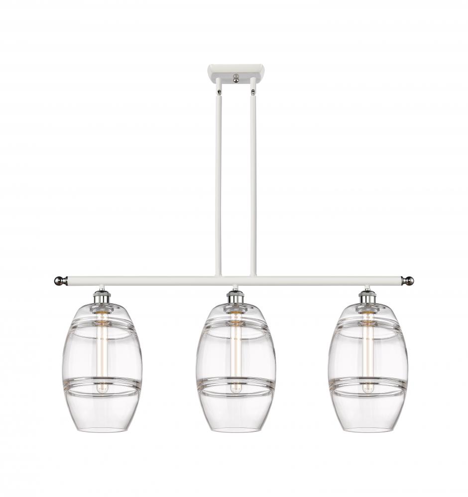 Vaz - 3 Light - 36 inch - White Polished Chrome - Stem hung - Island Light