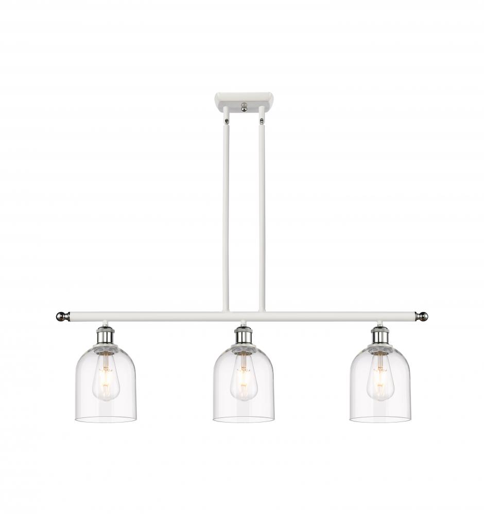Bella - 3 Light - 36 inch - White Polished Chrome - Stem hung - Island Light