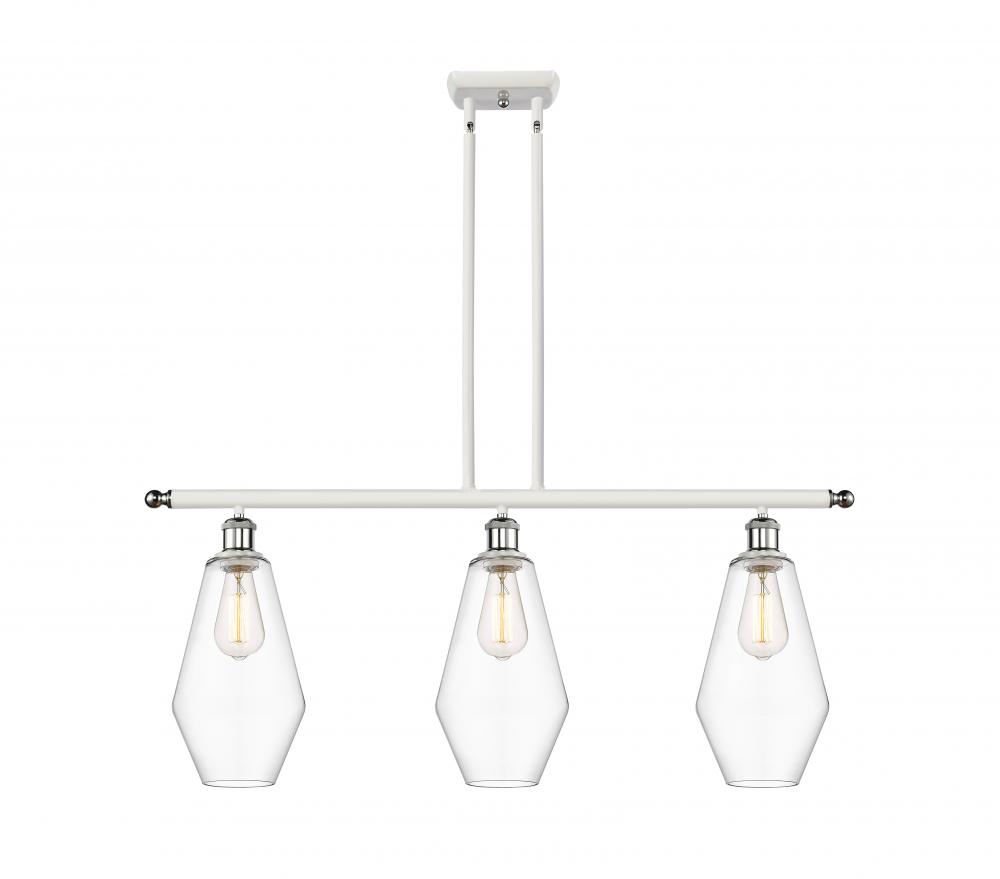 Cindyrella - 3 Light - 36 inch - White Polished Chrome - Stem hung - Island Light