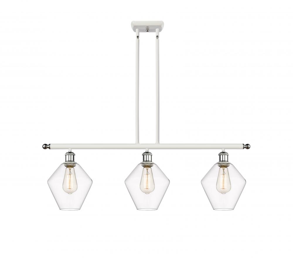 Cindyrella - 3 Light - 36 inch - White Polished Chrome - Stem hung - Island Light