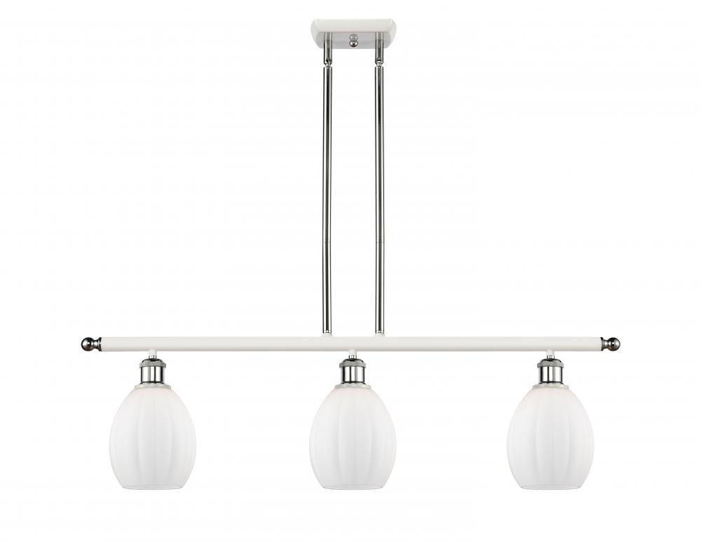 Eaton - 3 Light - 36 inch - White Polished Chrome - Stem hung - Island Light