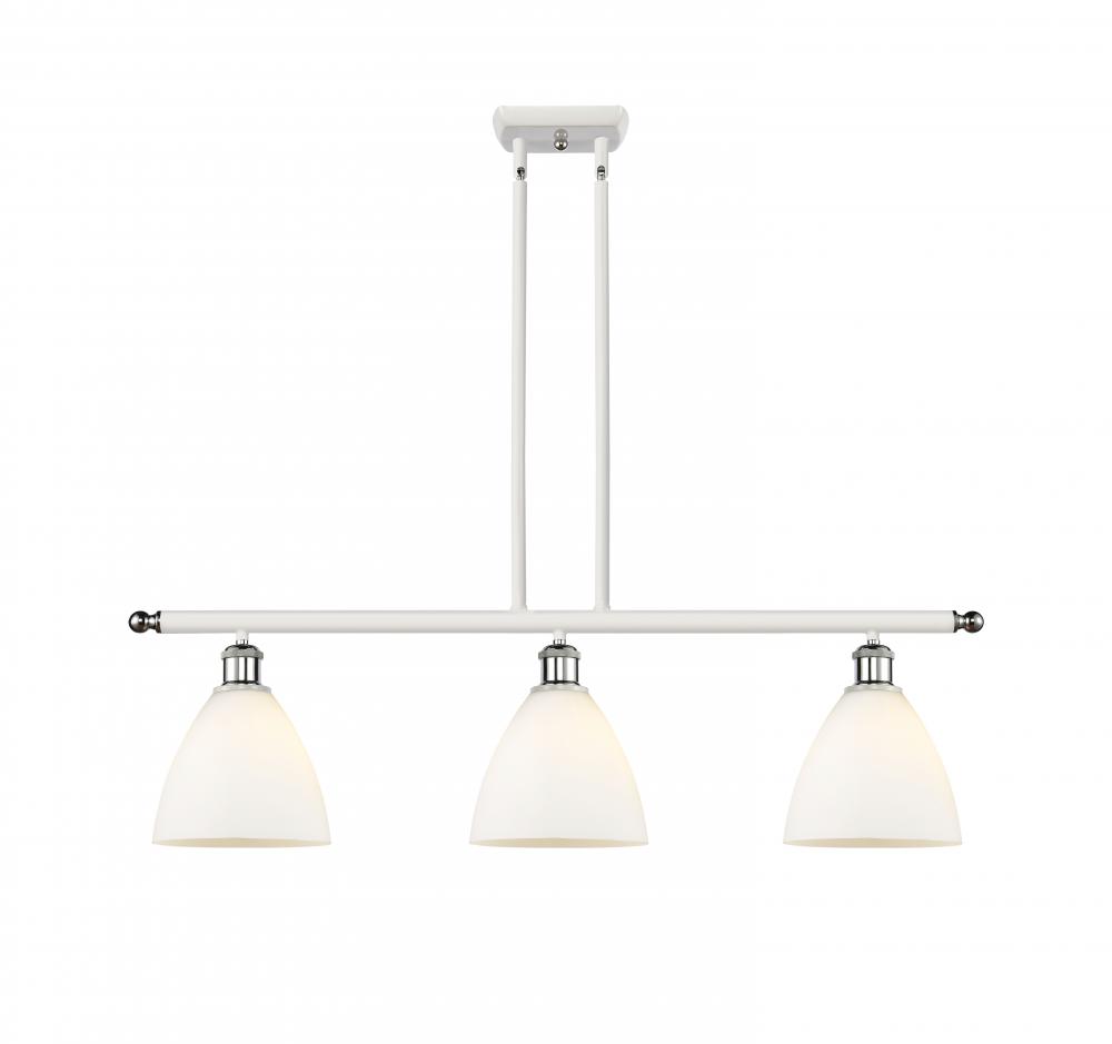 Bristol - 3 Light - 36 inch - White Polished Chrome - Stem hung - Island Light