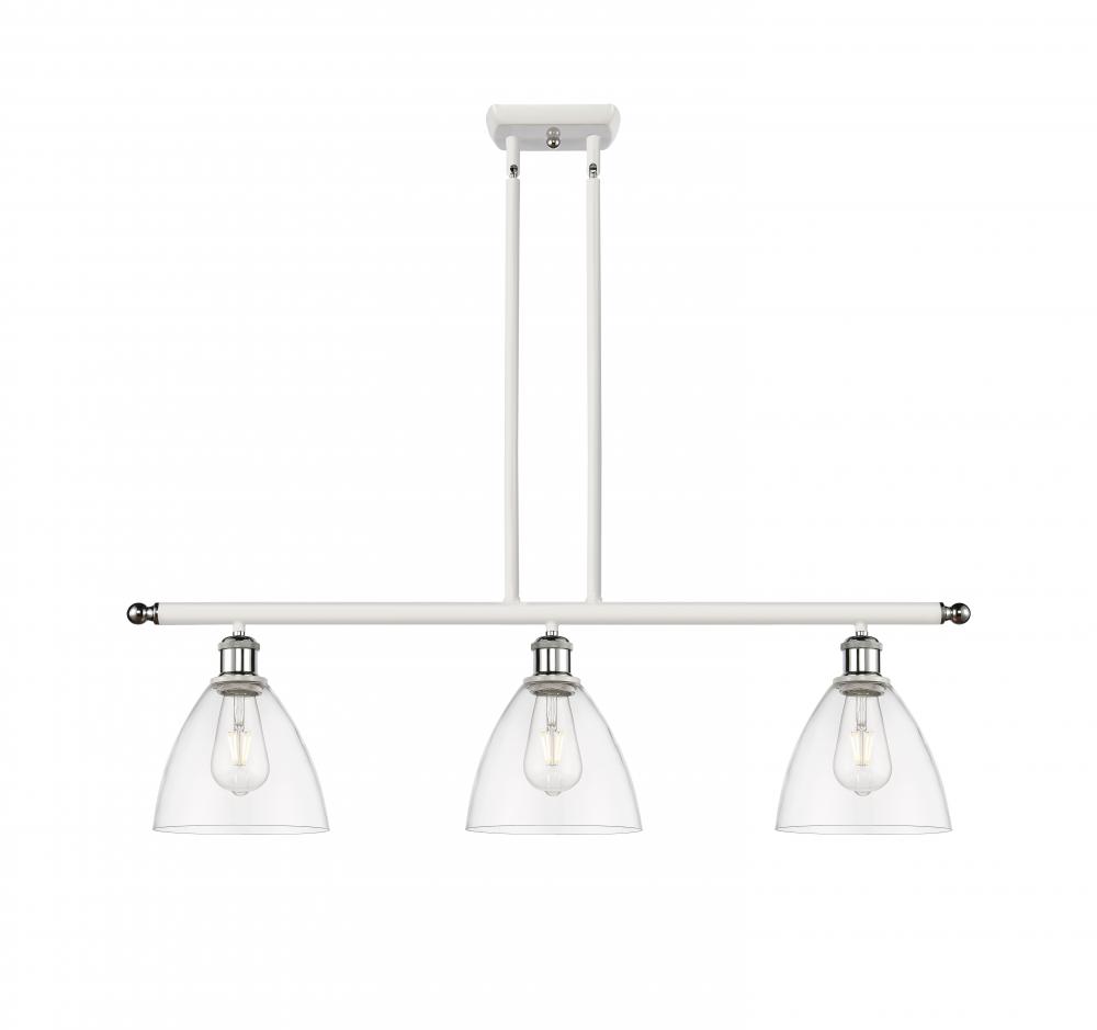 Bristol - 3 Light - 36 inch - White Polished Chrome - Stem hung - Island Light
