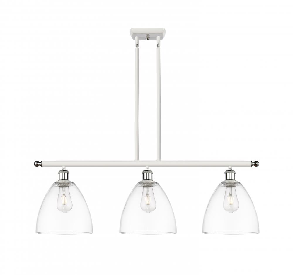 Bristol - 3 Light - 36 inch - White Polished Chrome - Stem hung - Island Light