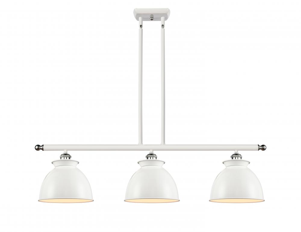 Adirondack - 3 Light - 36 inch - White Polished Chrome - Stem hung - Island Light