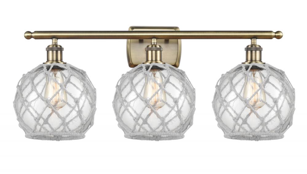Farmhouse Rope - 3 Light - 28 inch - Antique Brass - Bath Vanity Light