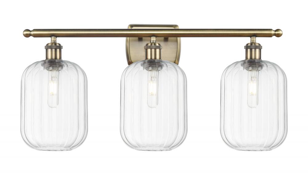 Preston Cylinder - 3 Light - 27 inch - Antique Brass - Bath Vanity Light