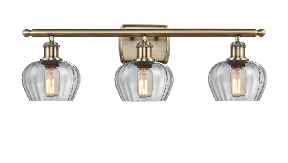 Fenton - 3 Light - 27 inch - Antique Brass - Bath Vanity Light
