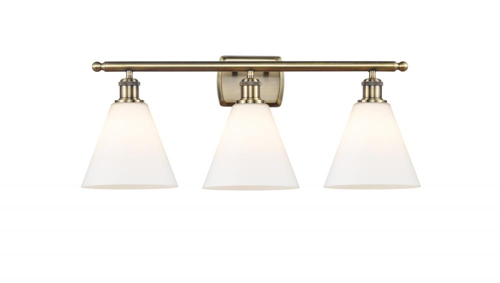 Berkshire - 3 Light - 28 inch - Antique Brass - Bath Vanity Light