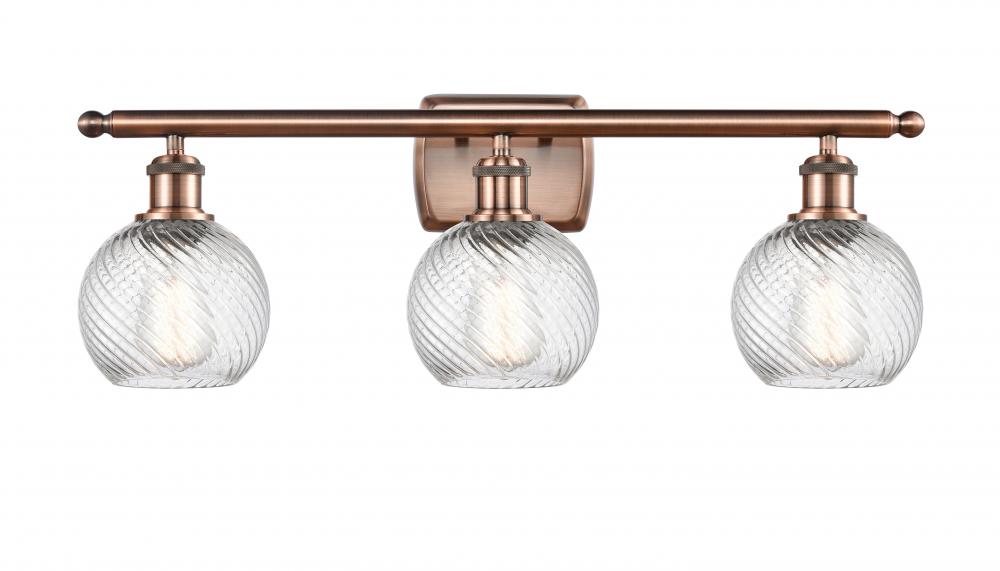 Small Twisted Swirl 3 Light Bath Vanity Light part of the Ballston Collection