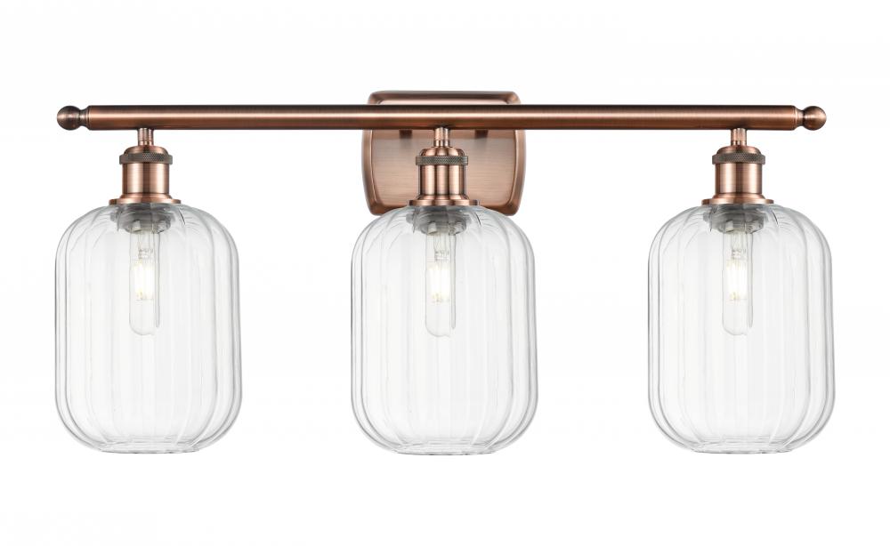 Preston Cylinder - 3 Light - 27 inch - Antique Copper - Bath Vanity Light