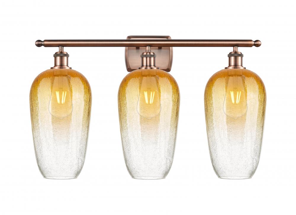 Brookhaven Flute - 3 Light - 27 inch - Antique Copper - Bath Vanity Light