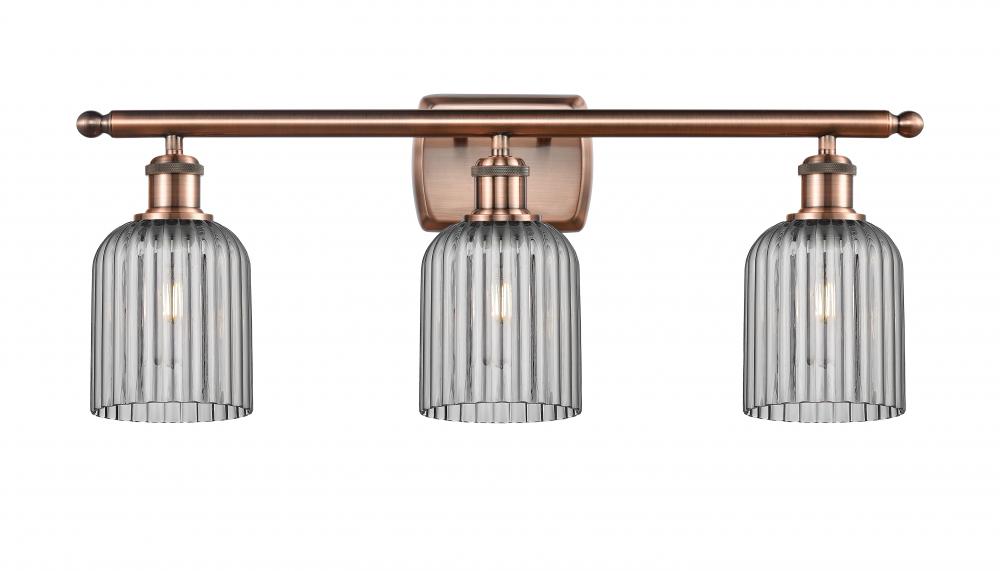 Bridal Veil - 3 Light - 25 inch - Antique Copper - Bath Vanity Light