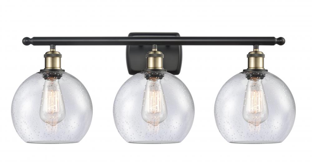 Athens - 3 Light - 28 inch - Black Antique Brass - Bath Vanity Light