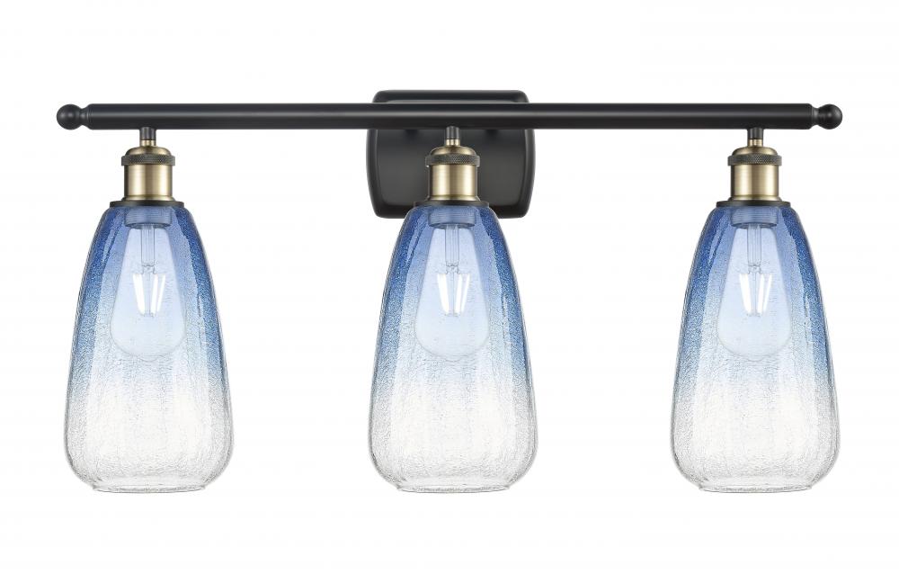 Brookhaven Almond - 3 Light - 26 inch - Black Antique Brass - Bath Vanity Light